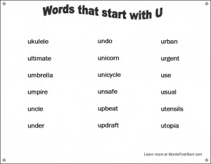 words that start with u